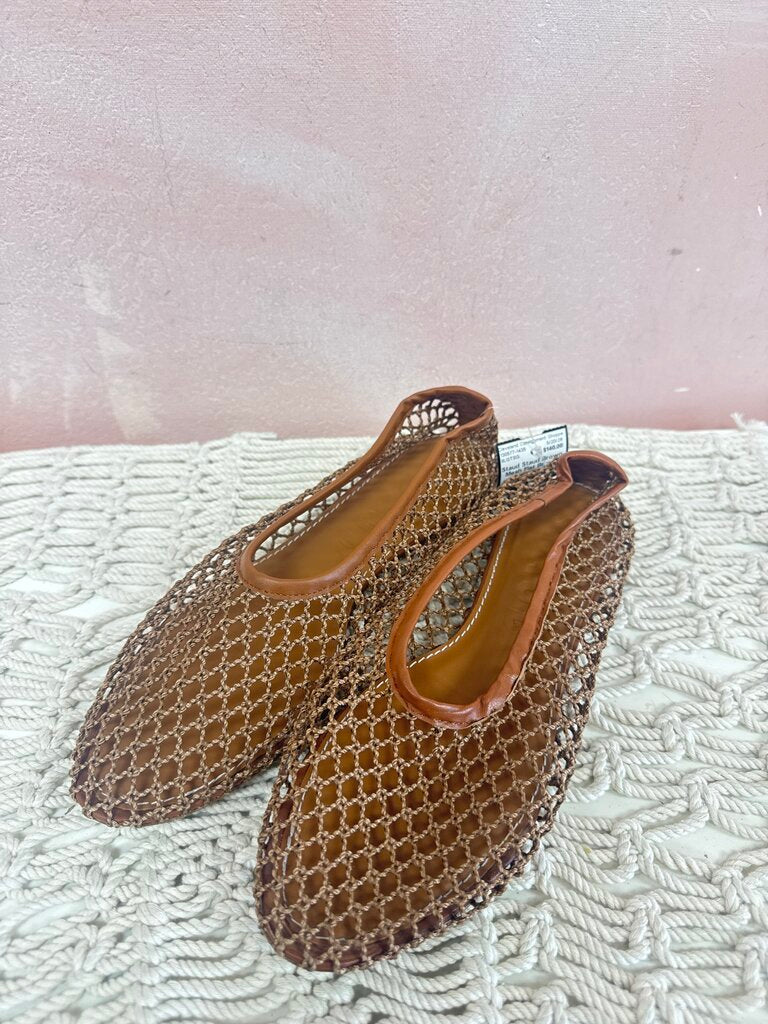 Staud Brown Mesh Flat
