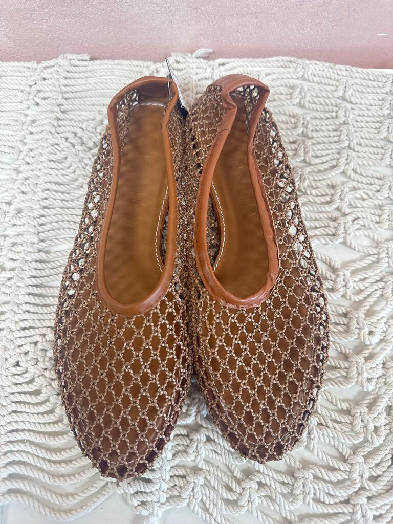 Staud Brown Mesh Flat