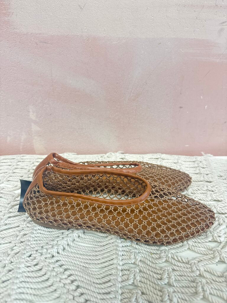Staud Brown Mesh Flat
