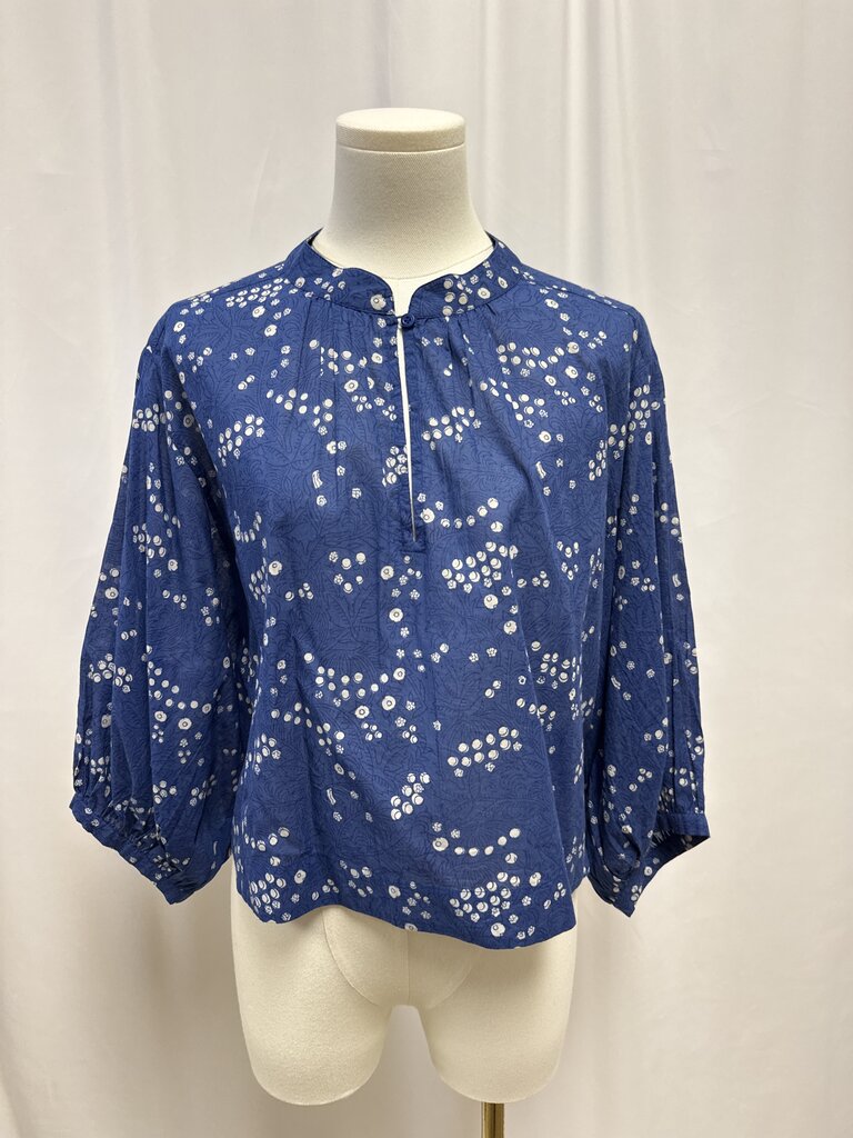 Apiece Apart Blue Floral Blouse