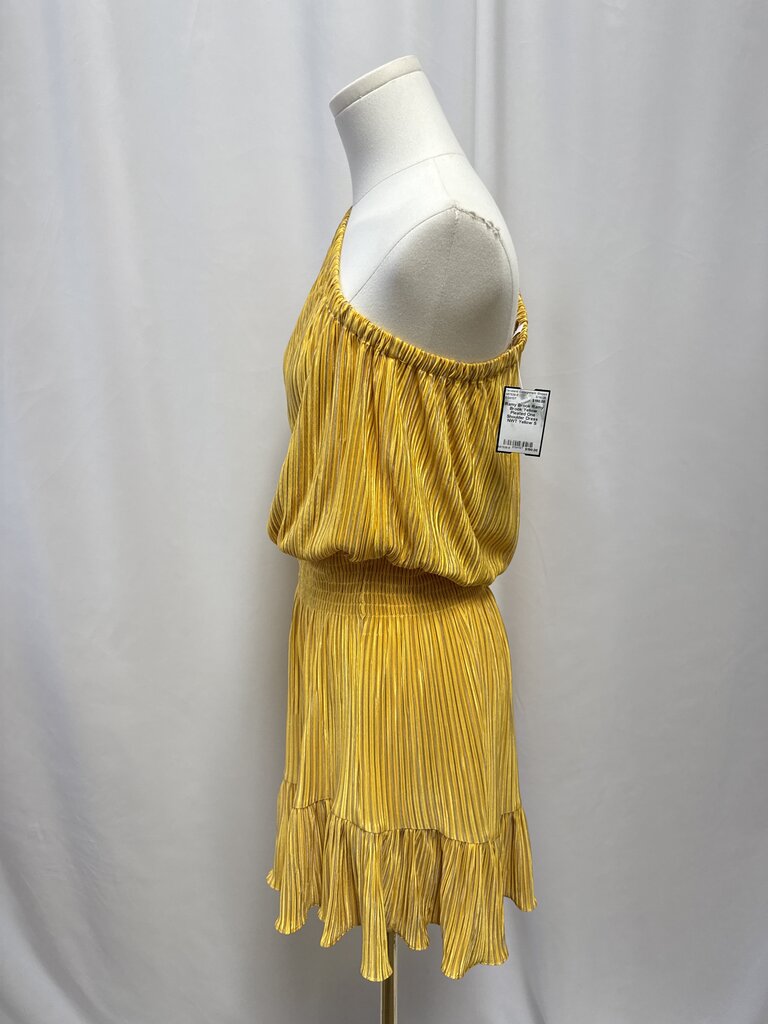 Ramy Brook Yellow Pleated One Shoulder Dress NWT