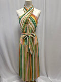 Shoshanna Green Striped Halter Sundress NWT