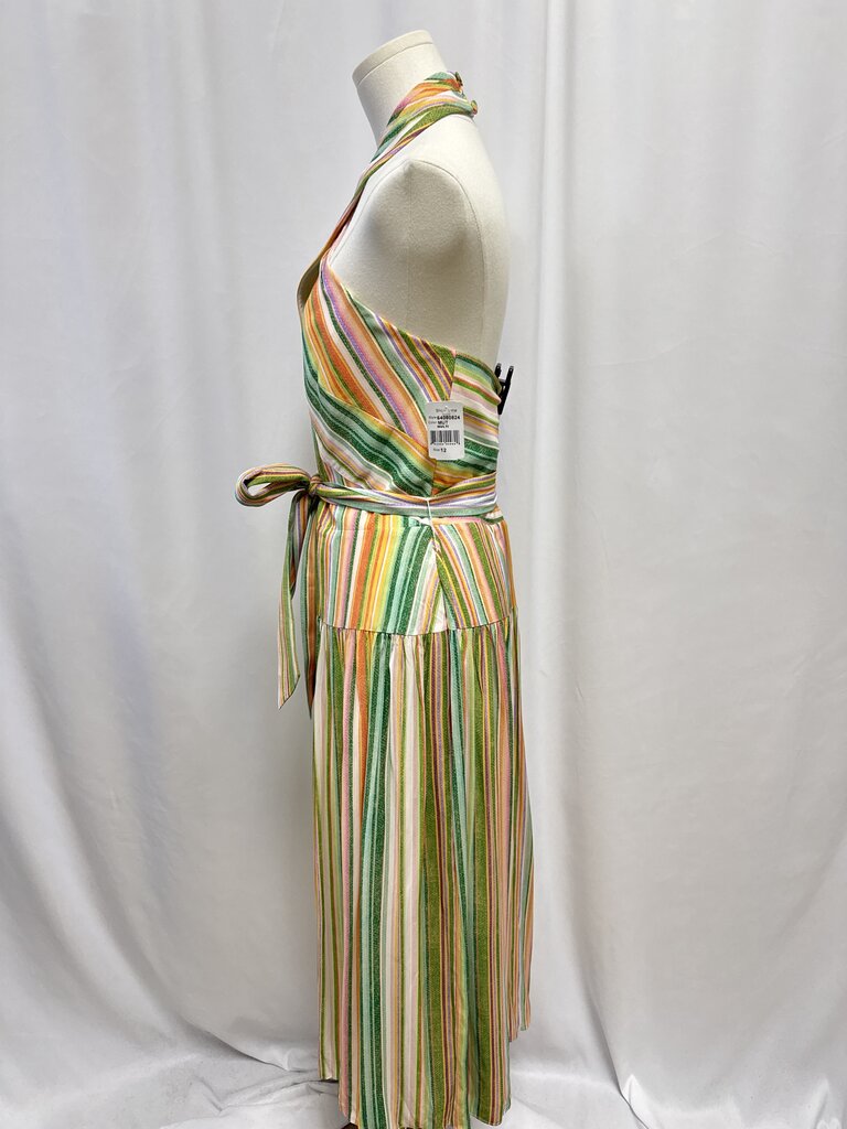 Shoshanna Green Striped Halter Sundress NWT