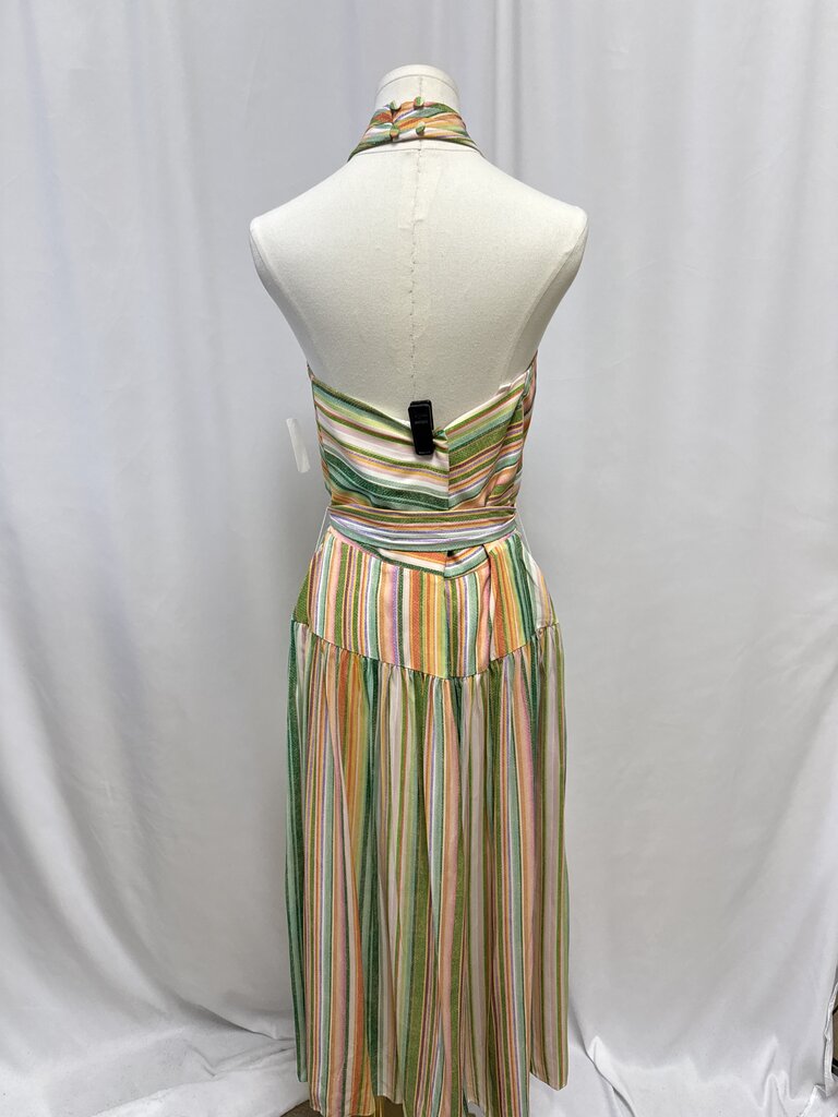 Shoshanna Green Striped Halter Sundress NWT