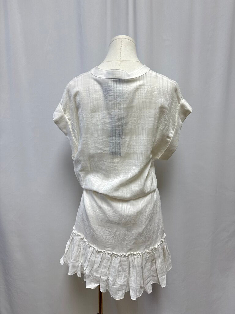 Veronica Bead White Drop Waist Dress NWT