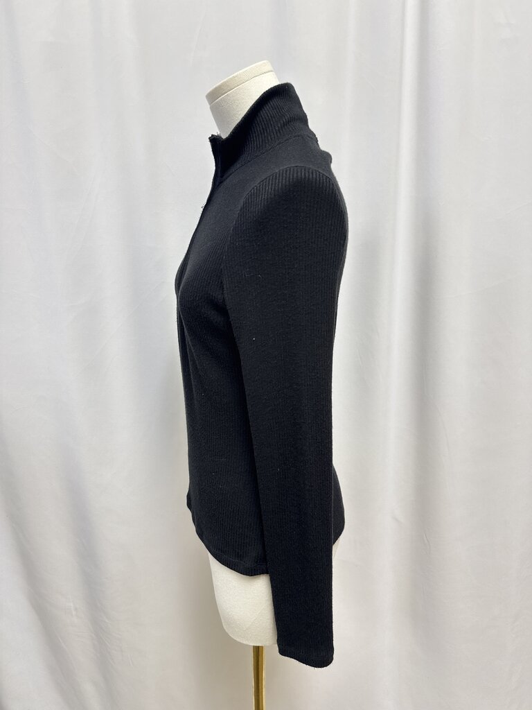 rag & bone Black Ribbed 3/4 Zip
