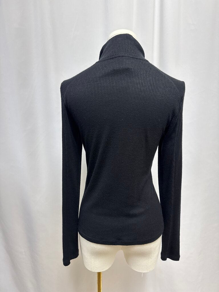 rag & bone Black Ribbed 3/4 Zip