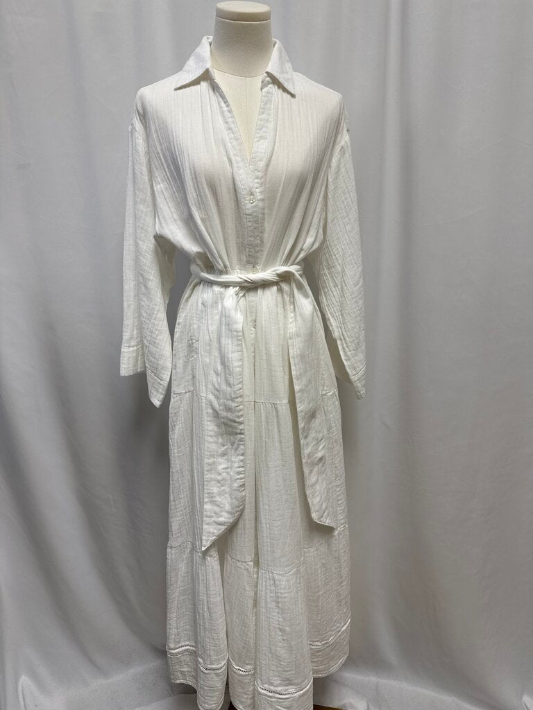 Me + Em White Gauze Belted Dress