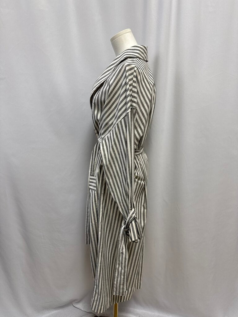 Loewe Taupe Striped Belted Trench Coat