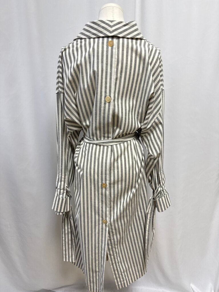 Loewe Taupe Striped Belted Trench Coat