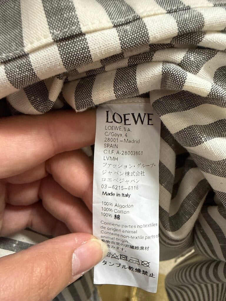 Loewe Taupe Striped Belted Trench Coat