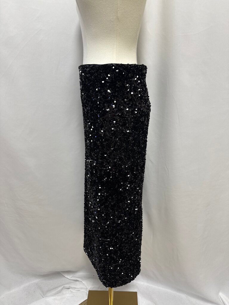 Vince Black Sequin Midi Skirt