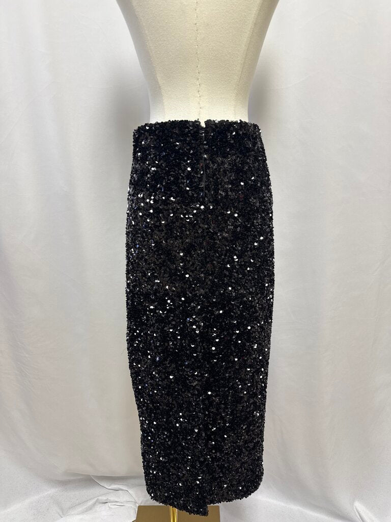 Vince Black Sequin Midi Skirt