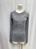 Lululemon Grey Marled Logo Long Sleeve Tee