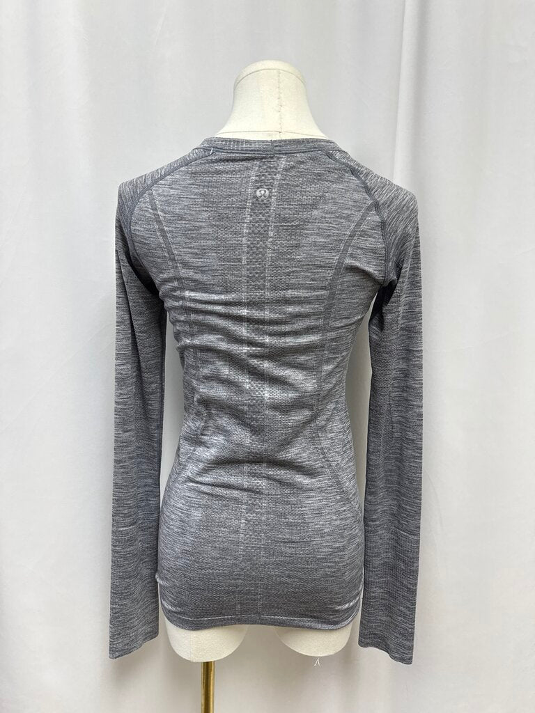 Lululemon Grey Marled Logo Long Sleeve Tee