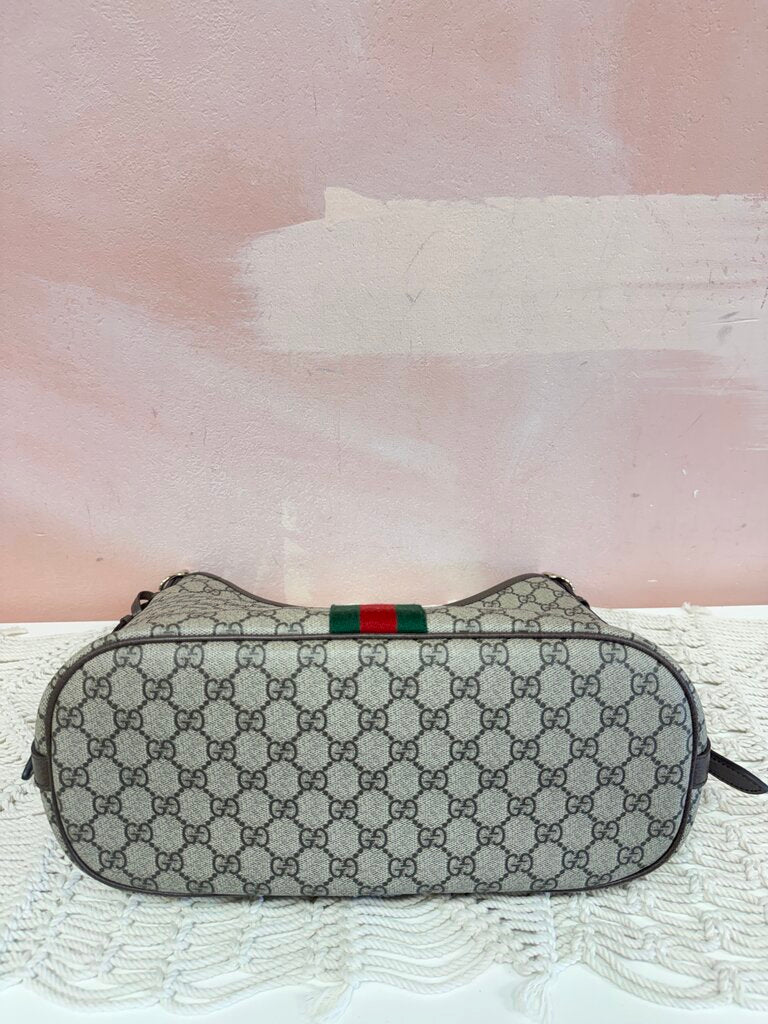 Gucci Monogram GG Supreme Web Ophidia Large Hobo (In Stores $2450)