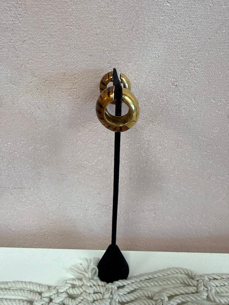 Soho Jewelry 18k and Enamel Tiger Earring