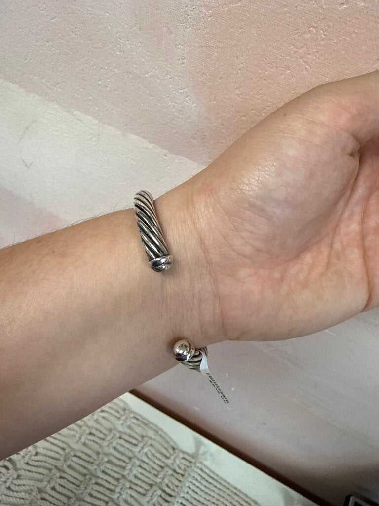 David Yurman Two Tone Double Station Metro Cable Cuff