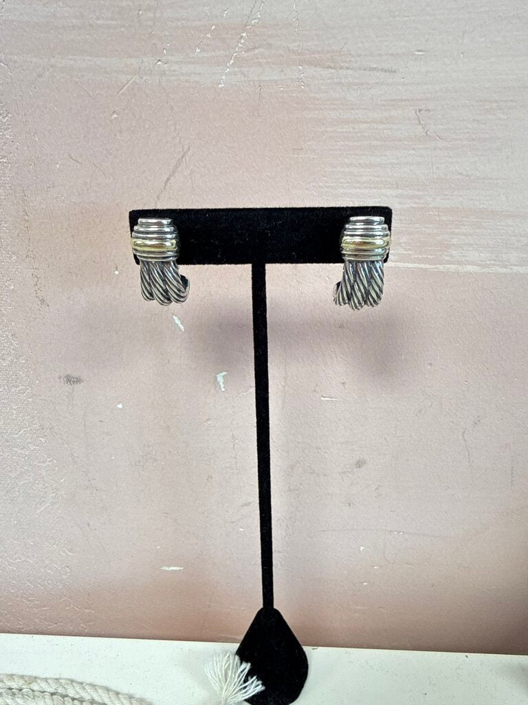 David Yurman Two Tone Triple Cable Earring