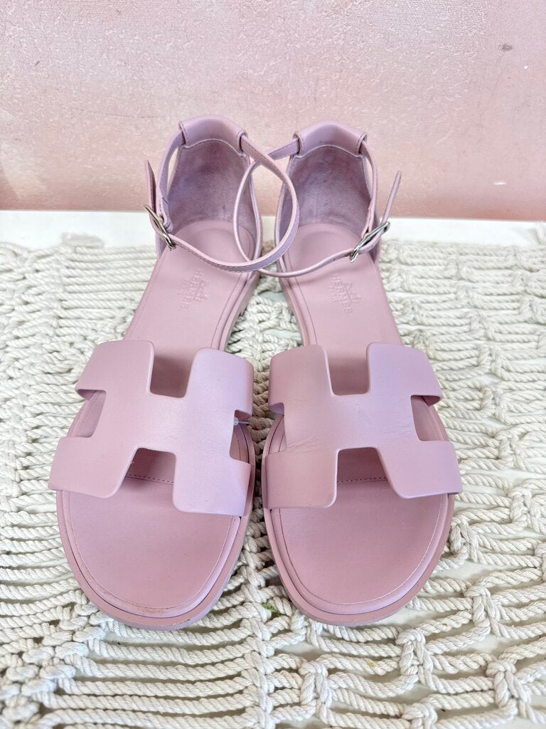 Hermes Pink Santorini Sandal w/Dustbag