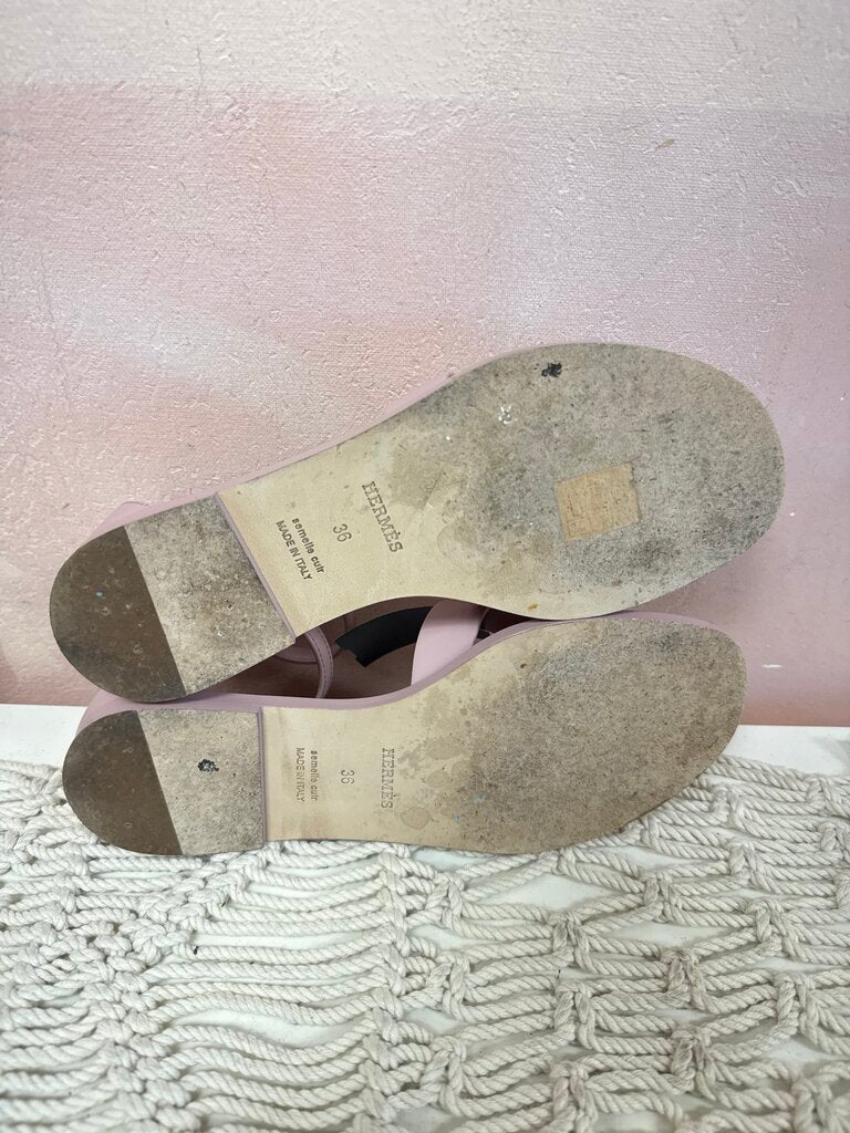 Hermes Pink Santorini Sandal w/Dustbag