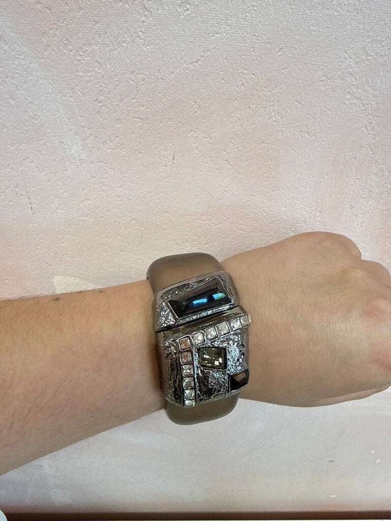 Alexis Bittar Silver Embellished Wide Cuff w/Dustbag