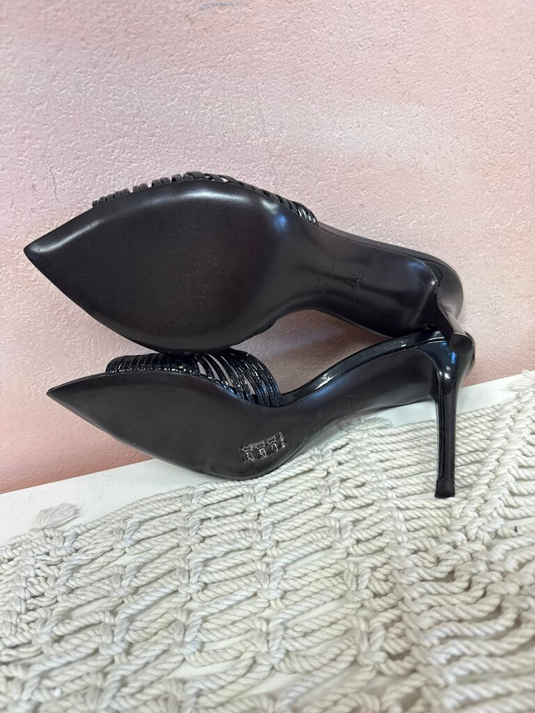 Giuseppe Zanotti Black Patent Open Toe Heels w/Dustbag