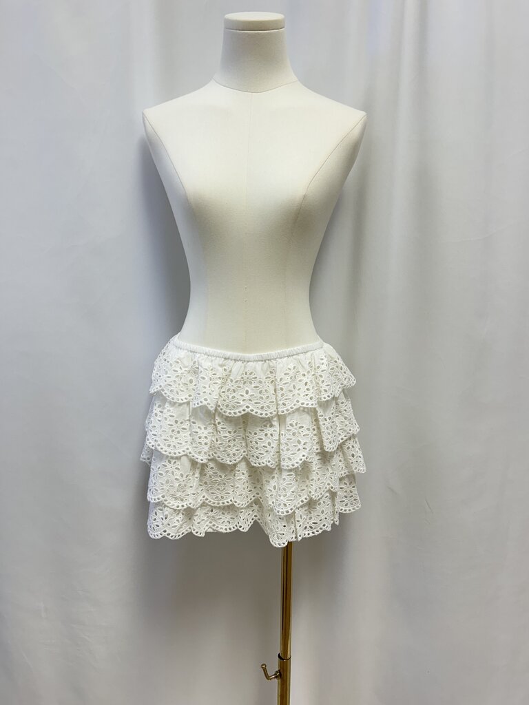 Spell White Eyelet Min Skirt NWT