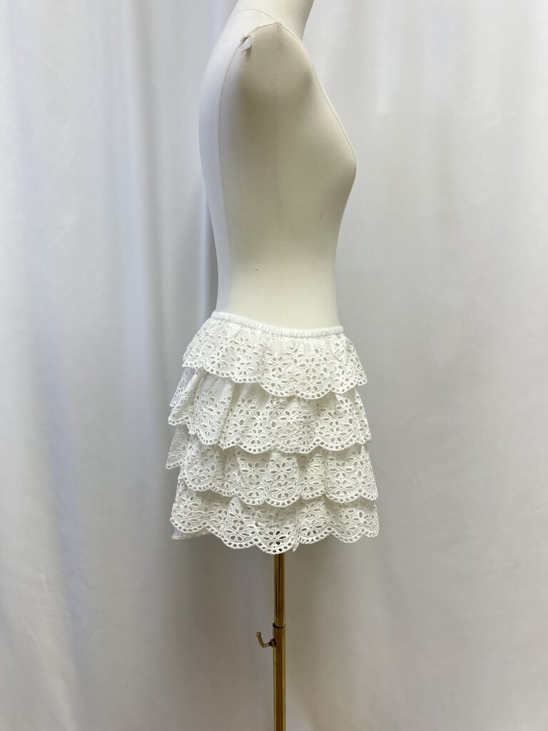 Spell White Eyelet Min Skirt NWT
