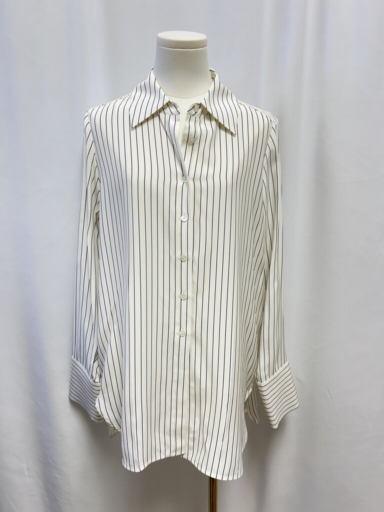 Co Black and Ivory Striped Blouse