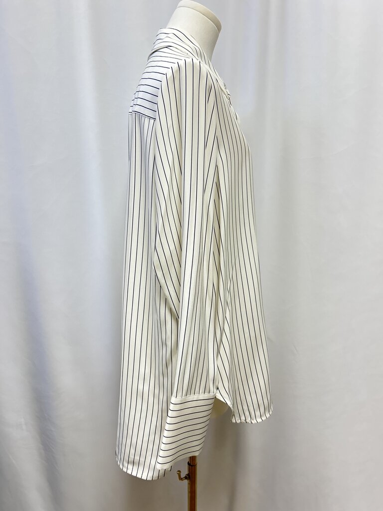 Co Black and Ivory Striped Blouse