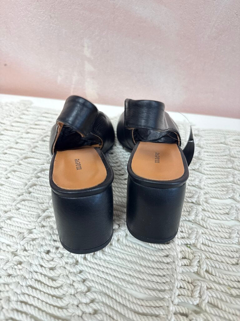 Maeve Black Leather Slingback Pump