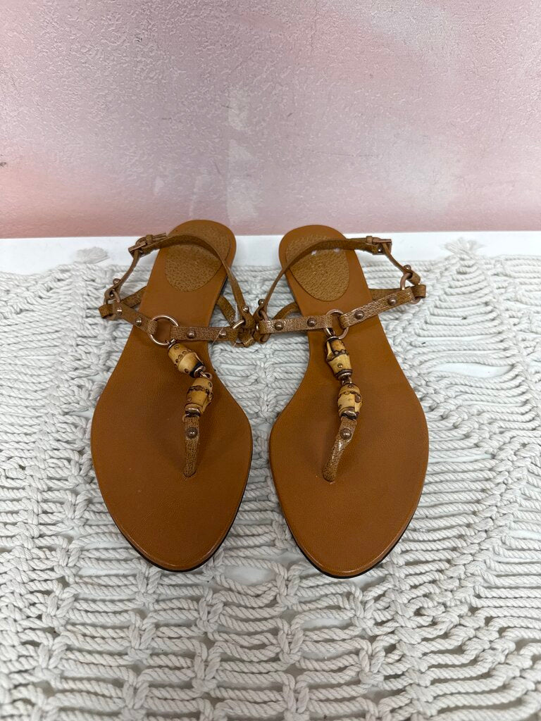 Gucci Tan Bamboo Sandals