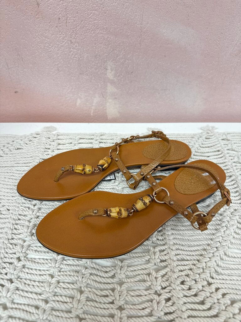 Gucci Tan Bamboo Sandals