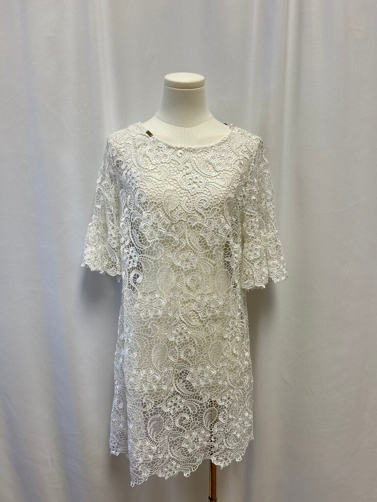 Elisabetta Franchi White Lace Dress
