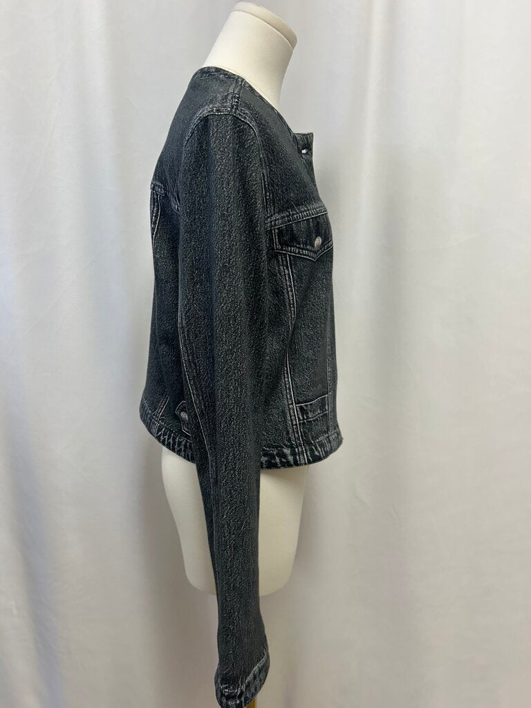 rag & bone Black Sweatshirt Jean Jacket
