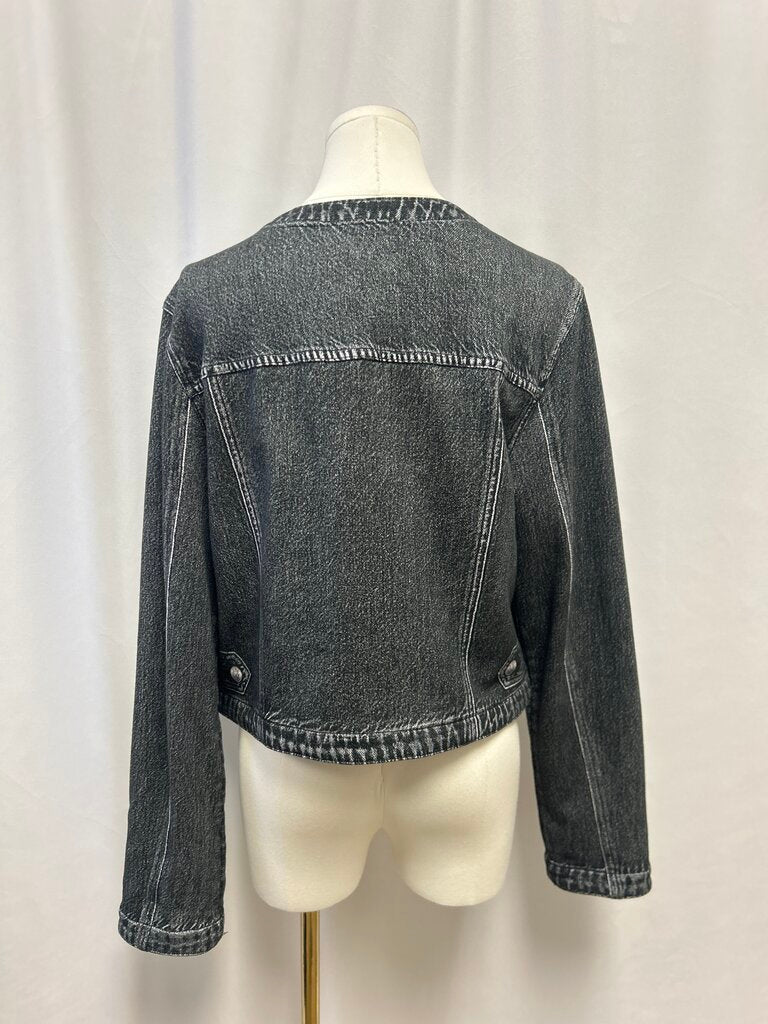 rag & bone Black Sweatshirt Jean Jacket