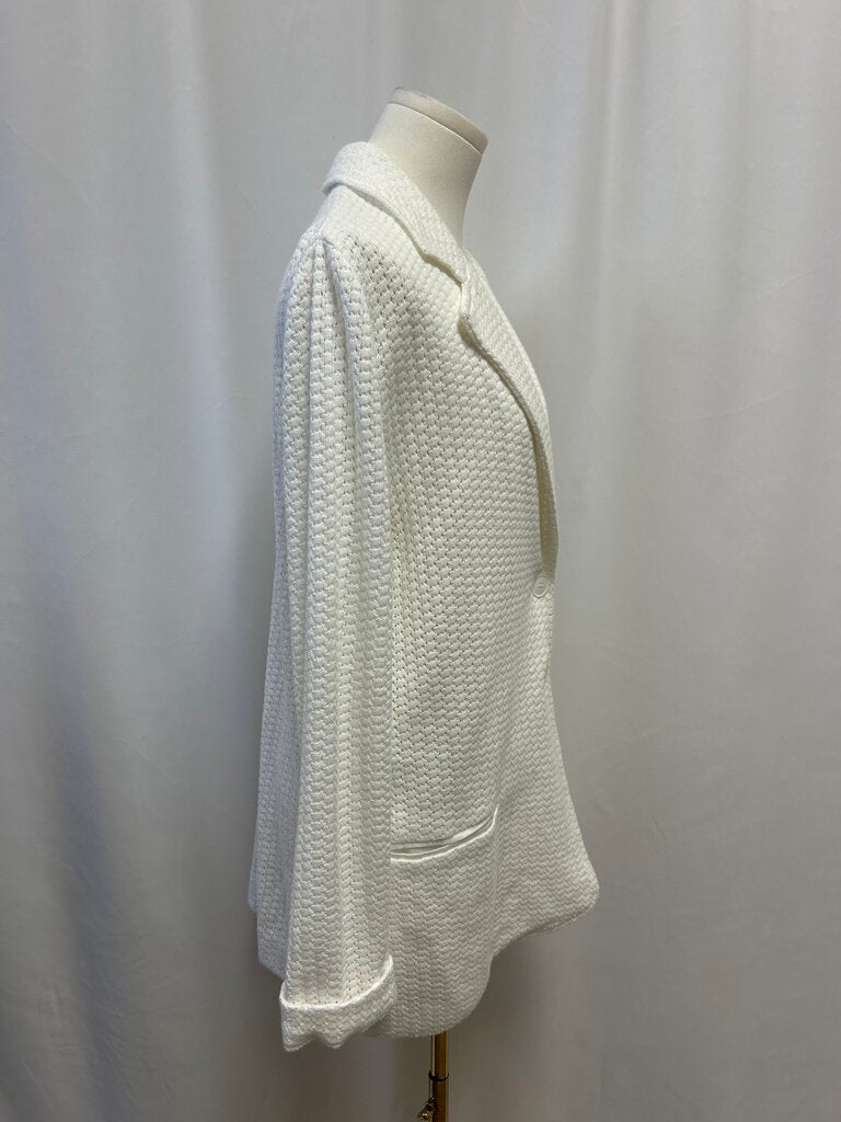 Amina Rubinacci White Knit Blazer