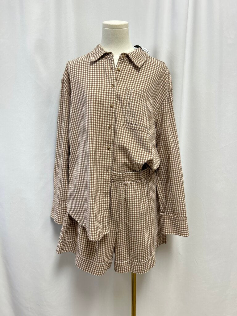 Tuckernuck Tan Gingham Short Set