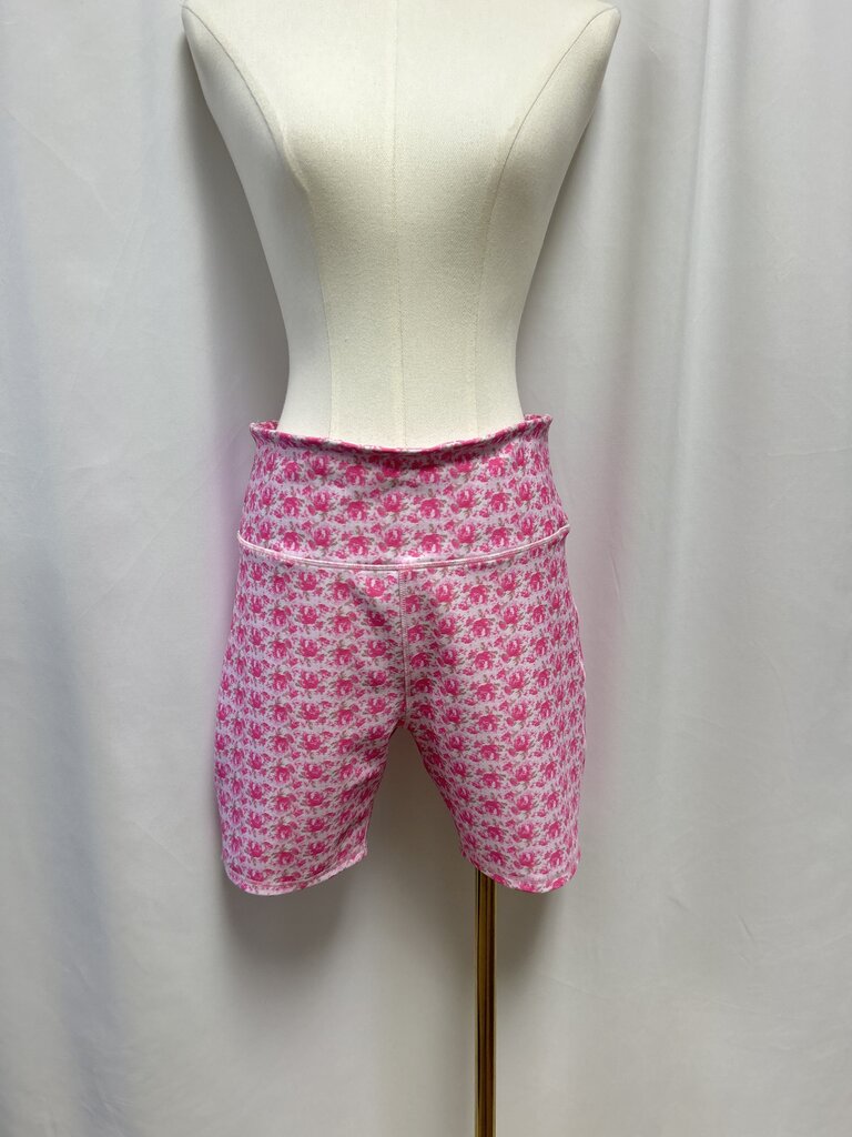 LoveShackFancy Pink Floral Bike Shorts