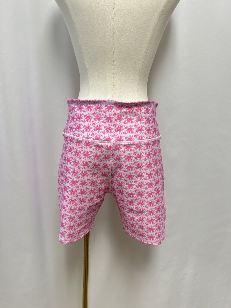 LoveShackFancy Pink Floral Bike Shorts