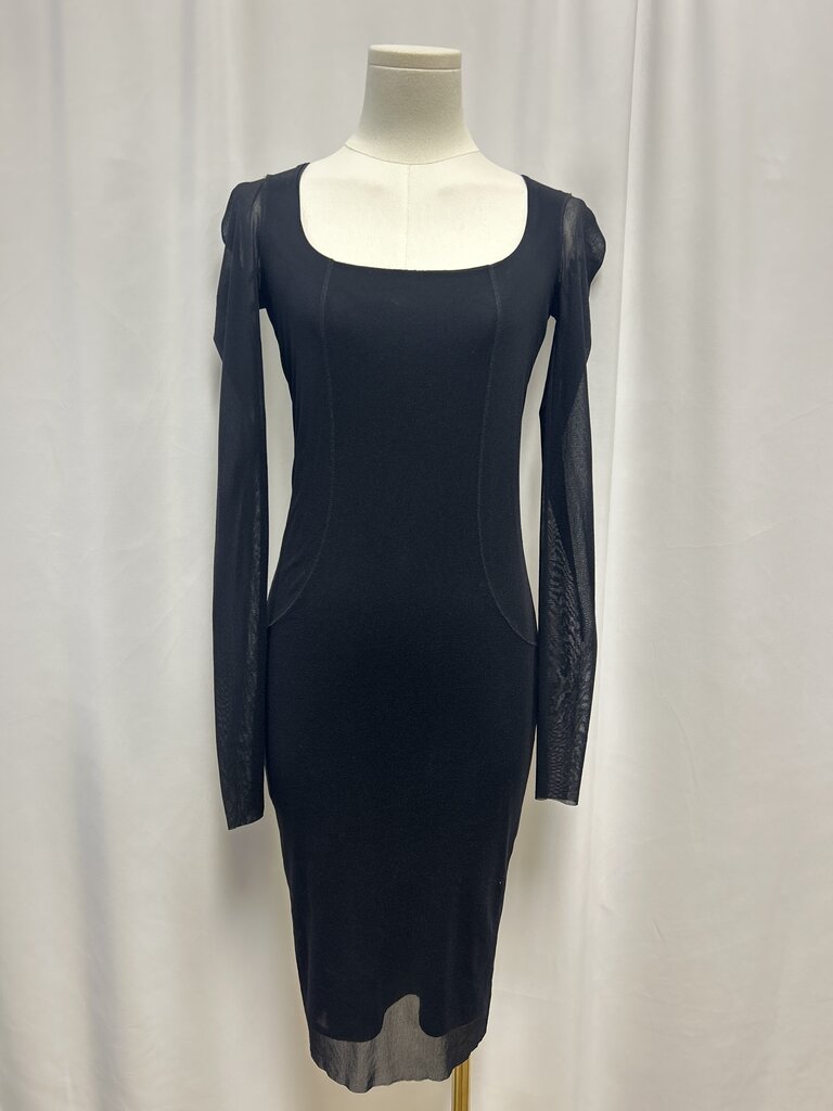 Fuzzi Black Sheer Mesh Dress
