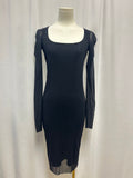 Fuzzi Black Sheer Mesh Dress