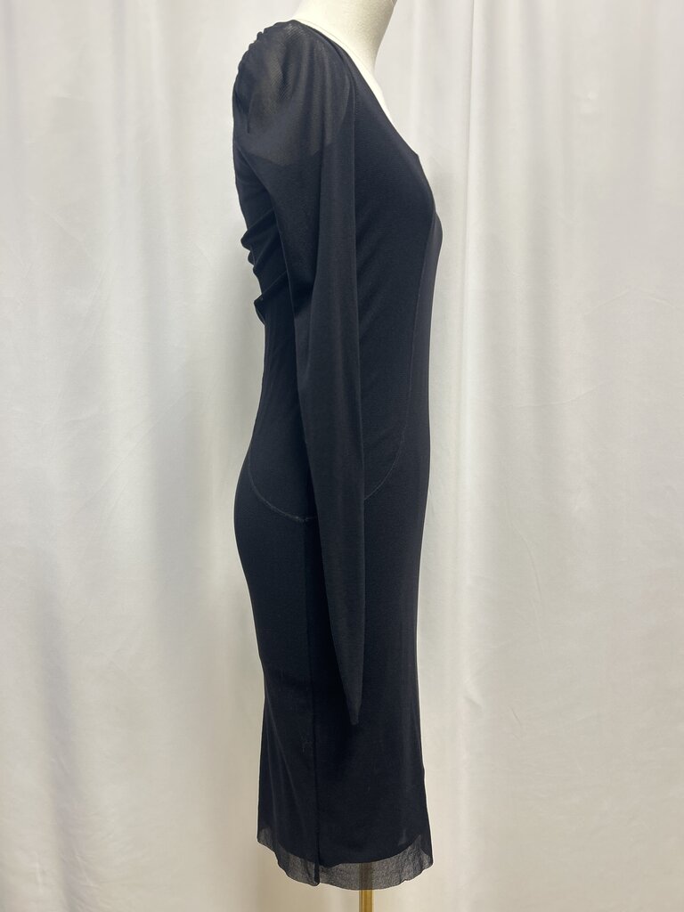 Fuzzi Black Sheer Mesh Dress