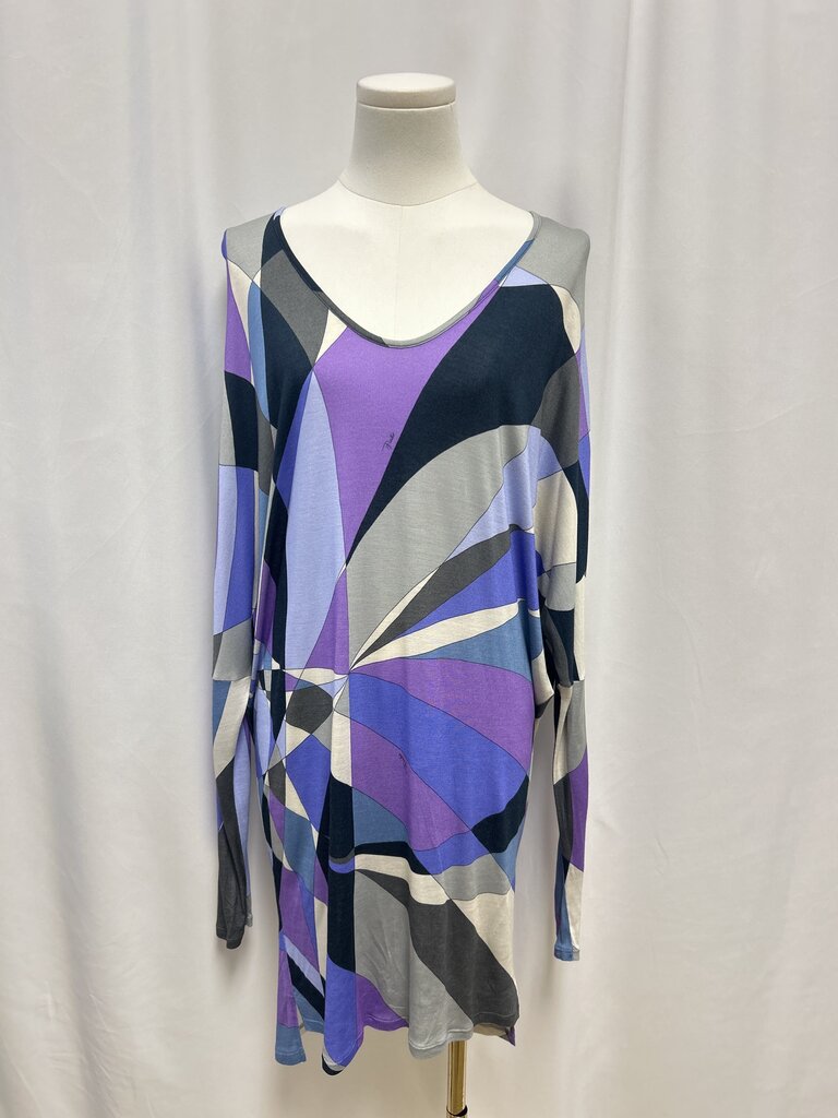 Pucci Purple Multi Scoop Neck Mini Dress NWT