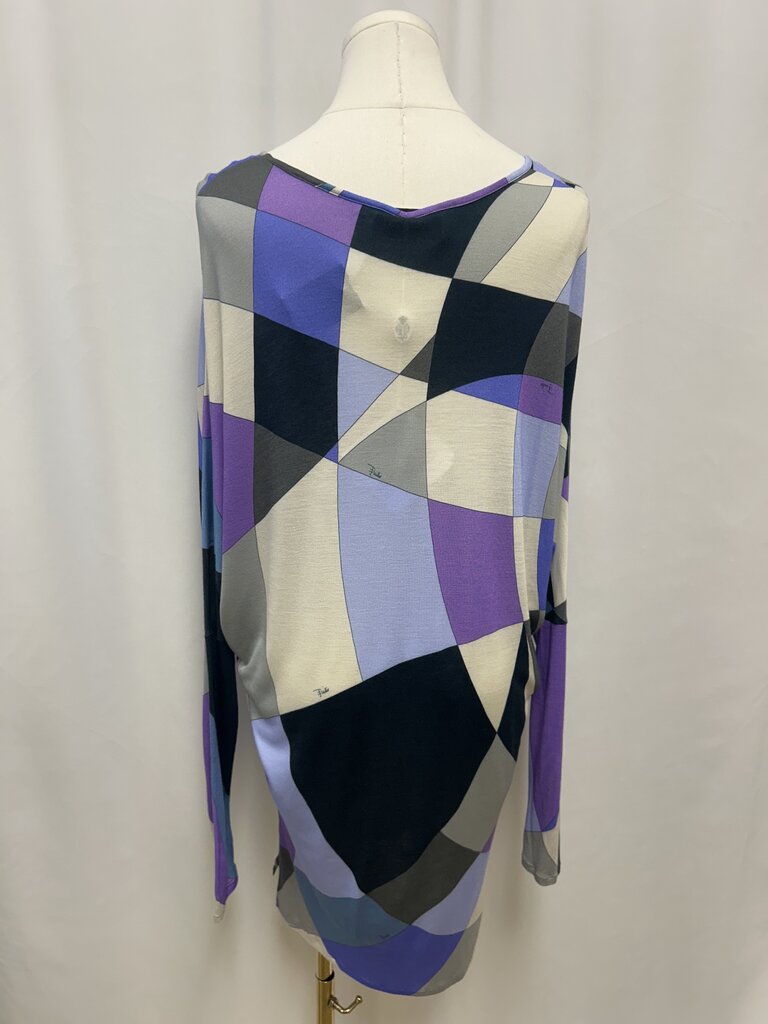 Pucci Purple Multi Scoop Neck Mini Dress NWT