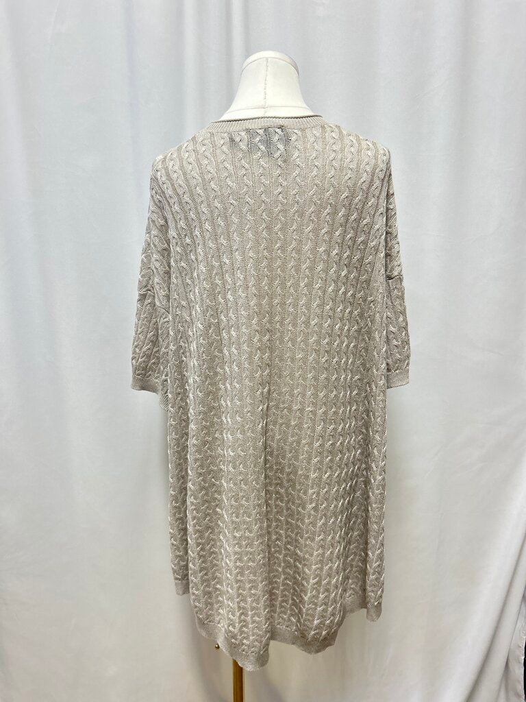 Theory Tan Cable Knit Sweater
