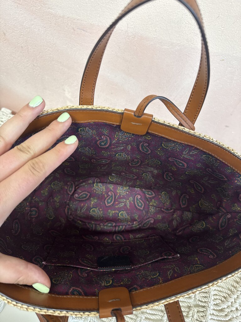 Etro Mini Raffia Tote