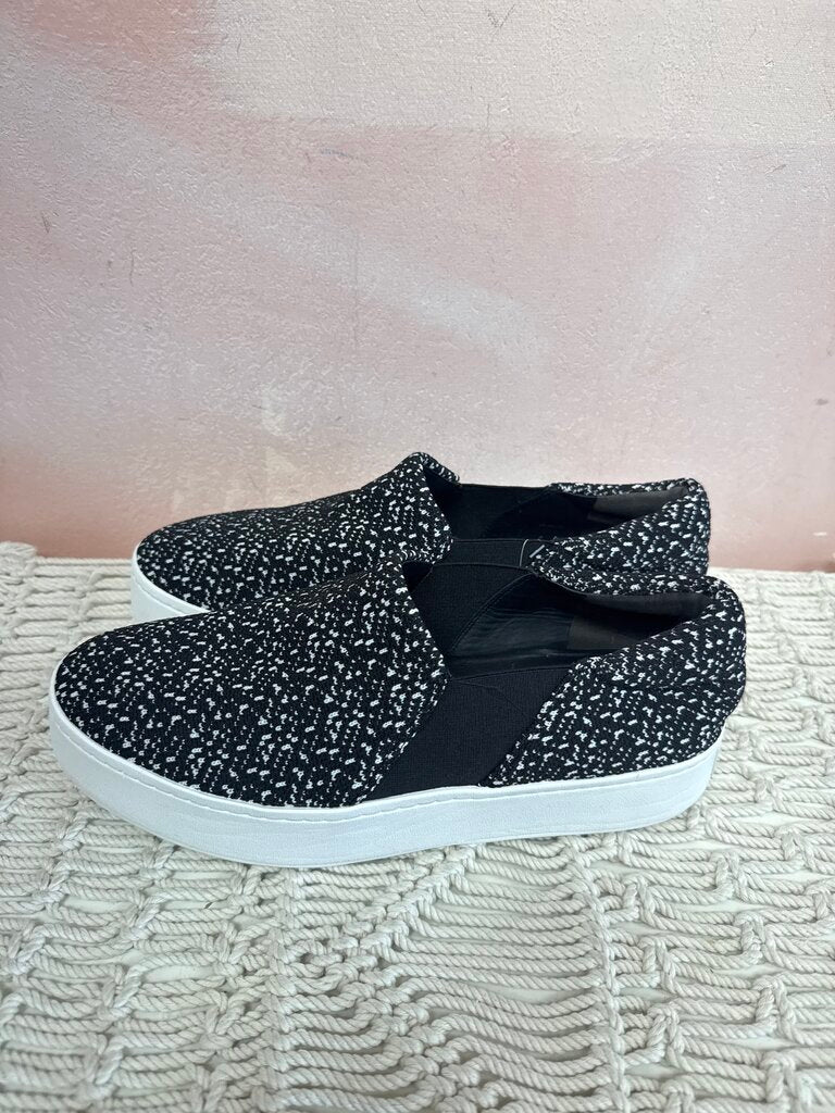 Vince Black and White Knit Pull On Sneaker