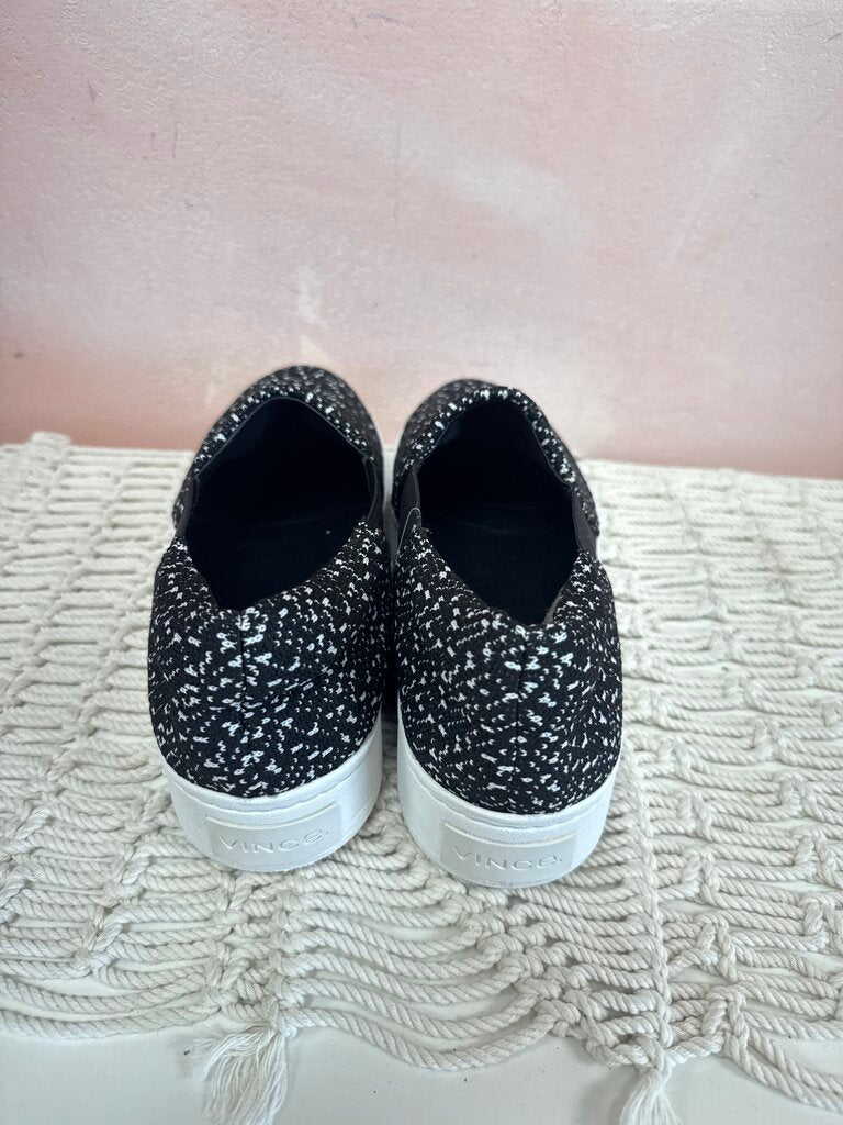 Vince Black and White Knit Pull On Sneaker